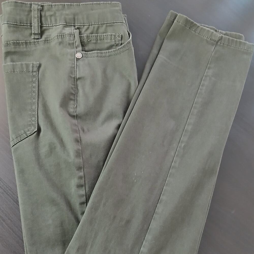 Buffalo David Bitton Hope Mid-Rise Skinny Stretch Pants size 4 / 27 olive green
